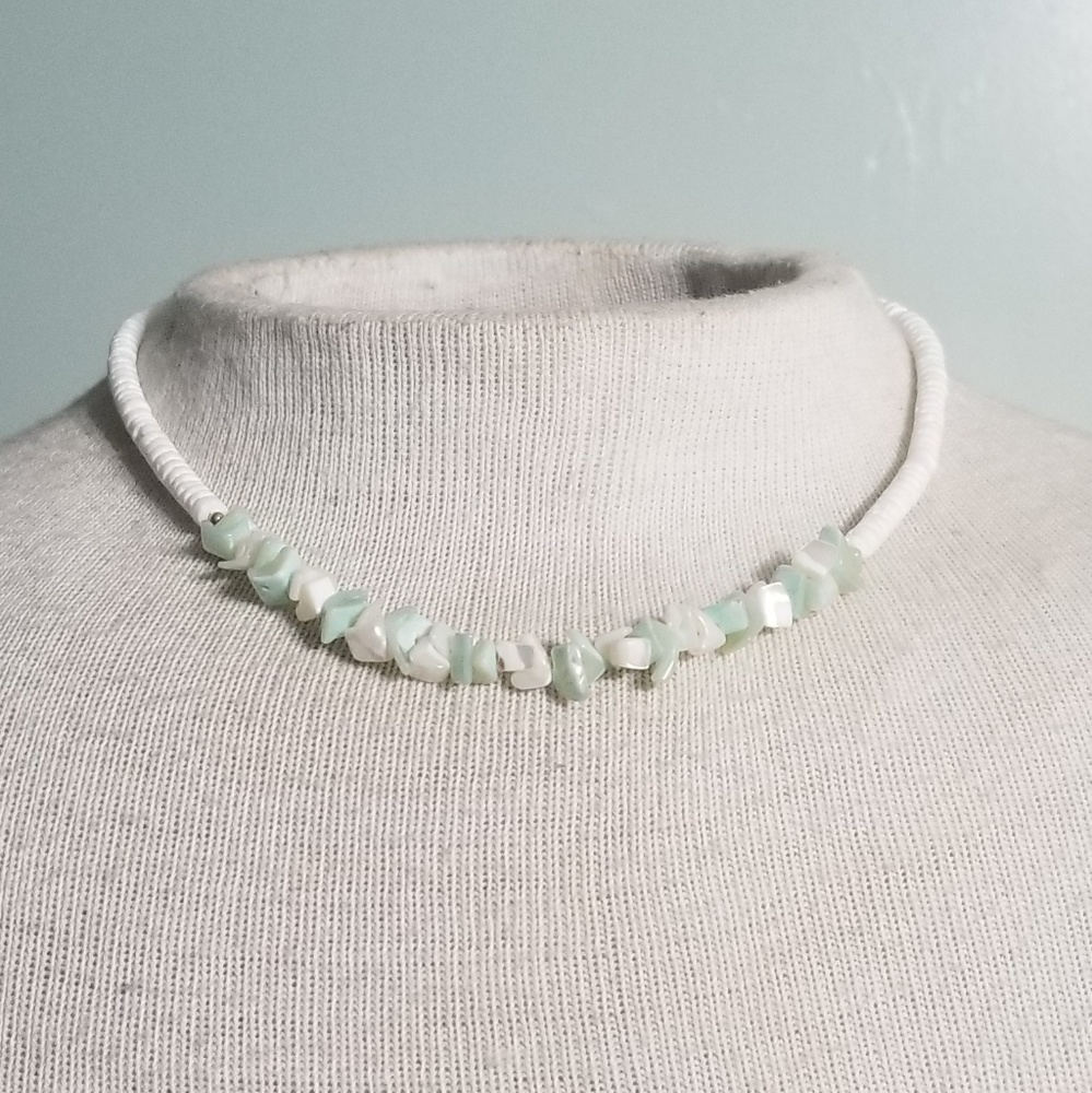 Mint and White Necklace
